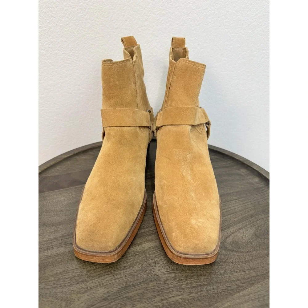 Sam Edelman Bellamie Boot Women's Size 10 Camel Suede‎ Western Harness Ankle